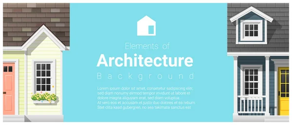 Elements of architecture background with a small house , vector ,illustration — Stock Vector