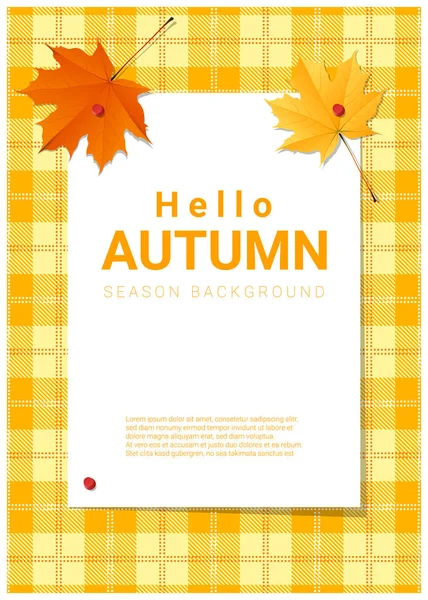 Cartel en blanco sobre el tema de otoño fondo, vector, ilustración — Vector de stock