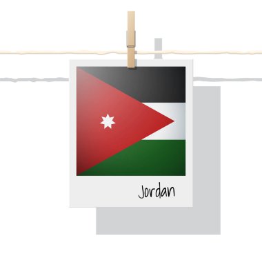 Jordan bayrak, vektör, illüstrasyon, fotoğraf ile Asya ülke bayrak toplama