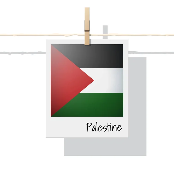 Coleção Bandeira País Asiático Com Foto Bandeira Palestina Vetor Ilustração —  Vetores de Stock