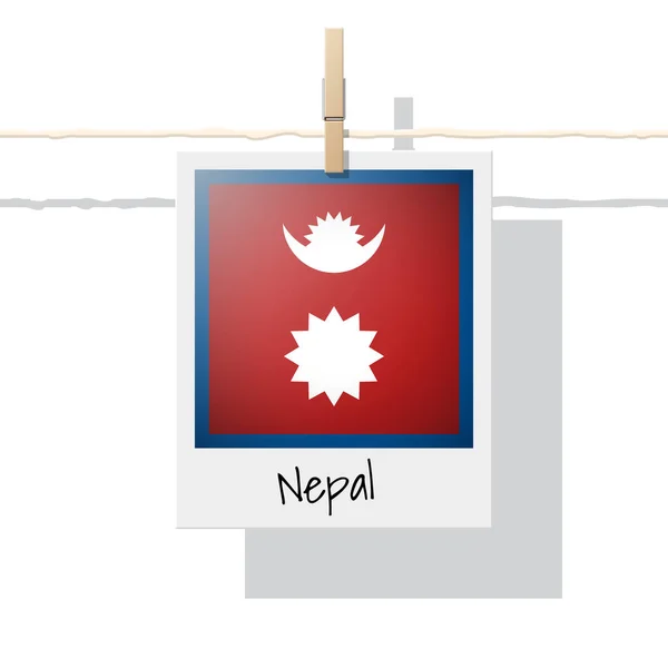 ネパールの旗 ベクトル イラストの写真をアジアの国旗コレクション — ストックベクタ