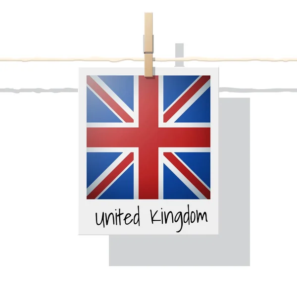 Коллекция Флагов Европейских Стран Фотографией Флага Великобритании Вектор Иллюстрация — стоковый вектор