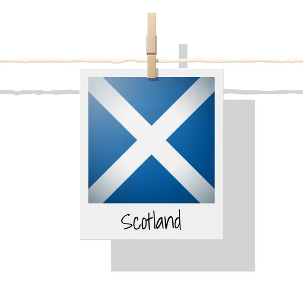 Коллекция Флагов Европейских Стран Фотографией Флага Шотландии Вектор Иллюстрация — стоковый вектор
