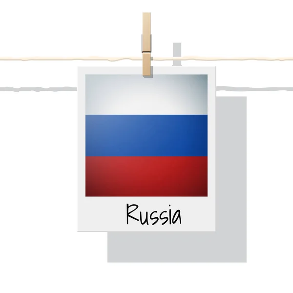 Коллекция Флагов Европейских Стран Изображением Российского Флага Вектора Иллюстрации — стоковый вектор