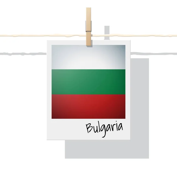 Коллекция Флагов Европейских Стран Фотографией Флага Болгарии Вектор Иллюстрация — стоковый вектор