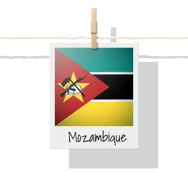 Mozambik bayrak, vektör, illüstrasyon, fotoğraf ile Afrika ülkesi bayrak toplama