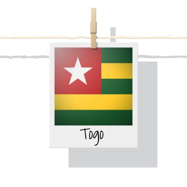Togo bayrak, vektör, illüstrasyon, fotoğraf ile Afrika ülkesi bayrak toplama