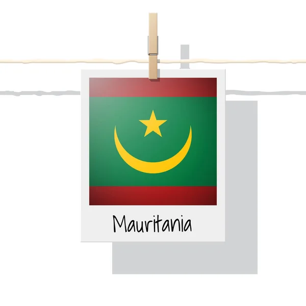 Коллекция Флагов Африканских Стран Фотографией Флага Мавритании Вектор Иллюстрация — стоковый вектор