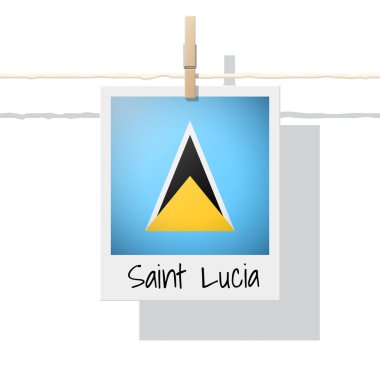 Saint Lucia bayrak, vektör, illüstrasyon, fotoğraf ile Kuzey Amerika kıta bayrak toplama