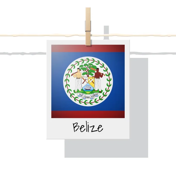 Nordamerika Kontinenten Flagga Samling Med Foto Belize Flagga Vektor Illustration — Stock vektor