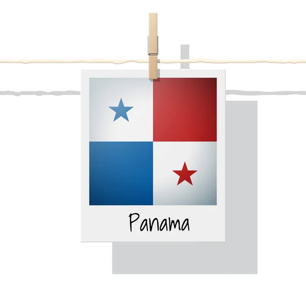 North America Continent Flag Collection Photo Panama Flag Vector Illustration — Stock Vector