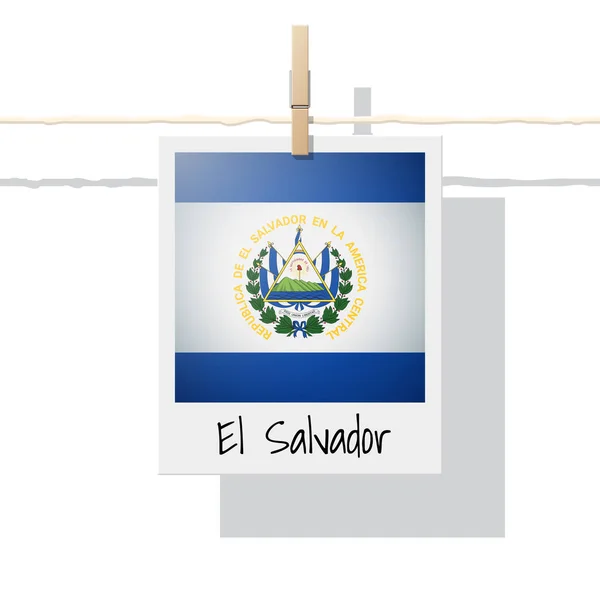 Коллекция Флагов Континента Северной Америки Фото Флага Сальвадора Вектор Иллюстрация — стоковый вектор