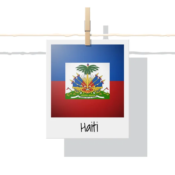 Flaggensammlung Des Nordamerikanischen Kontinents Mit Foto Der Haitianischen Flagge Vektor — Stockvektor