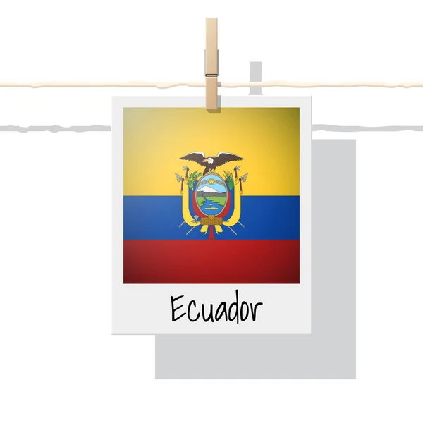 América Sul Coleção Bandeira Continente Com Foto Equador Bandeira Vetor —  Vetores de Stock