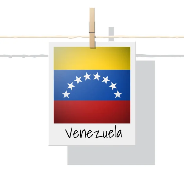 South America Continent Flag Collection Photo Venezuela Flag Vector Illustration — Stock Vector