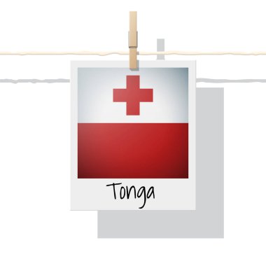 Oceania bölge bayrak toplama fotoğraf ile Tonga bayrak, vektör, illüstrasyon