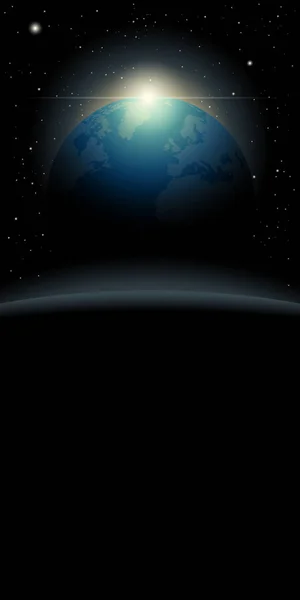 Vista Planeta Terra Partir Espaço Exterior Fundo Vetor Ilustração — Vetor de Stock