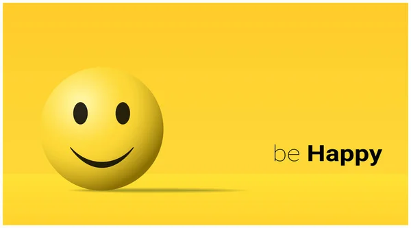 Fundo Emocional Com Emoji Rosto Amarelo Feliz Vetor Ilustração — Vetor de Stock