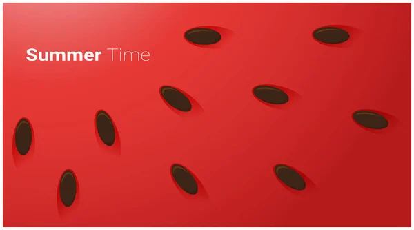 Hello Summer Season Concept Slice Watermelon Background Vector Ilustração —  Vetores de Stock