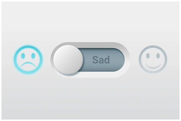 Emotional Background Switch Control Turn Represent Sad Emotion Vector Illustration — Stock Vector