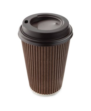 Kağıt kahve fincanı beyaz izole.