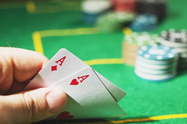 Two aces in hand — Stock Photo, Image