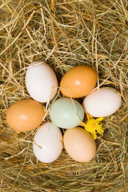 saman boncuk üzerinden keski ile Paskalya yumurtaları