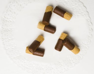 tatlı gofret çikolata ile