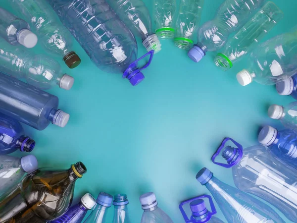 Plast flaska avfall bakgrund. Inget plastkoncept — Stockfoto