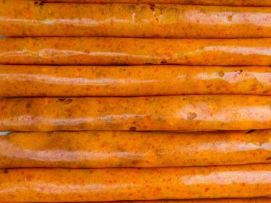 Balkabağı, mandalina, erik ve hurma ağacından yapılmış lezzetli meyveli dürümler.