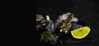 Buzlu taze istiridye, kızılcık, limon dilimleri, şarküteri pahalı yemekler, çinko, antioksidan, vitamin, iyot açısından zengin. Erkeklerin sağlığı için gıda