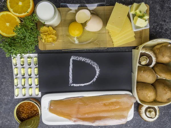 D vitamini kaynakları, balık, yumurta, süt ürünleri, mantar, yeşillik, havyar, portakal, mısır