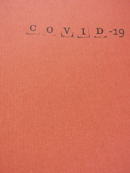 Covid Texto Coronavirus Rojo Fondo Nombre Oficial Coronavirus Copia Espacio — Foto de Stock