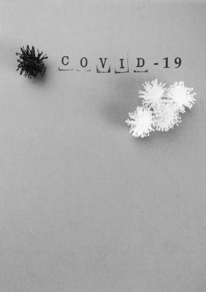 Covid Coronavirus Text Monochrome Background Official Name Coronavirus Copy Space — Stock Photo, Image