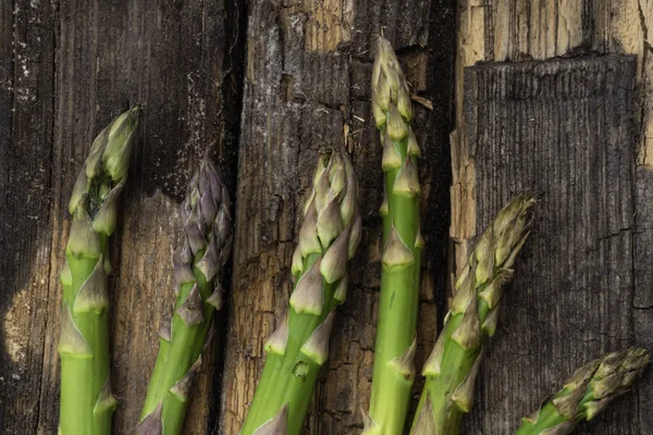 Bunch Fresh Green Asparagus Spears Rich Vitamin Glutathione Minerals Old — Stock Photo, Image