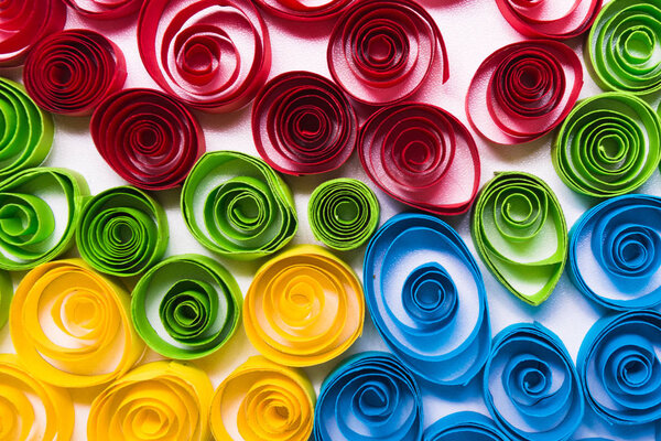 Quilling art. Color paper curls