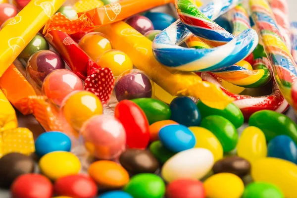 Seçici odak ile farklı şekerler arka plan