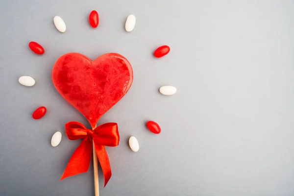 Doce coração vermelho doce símbolo do amor com brilho doce — Fotografia de Stock