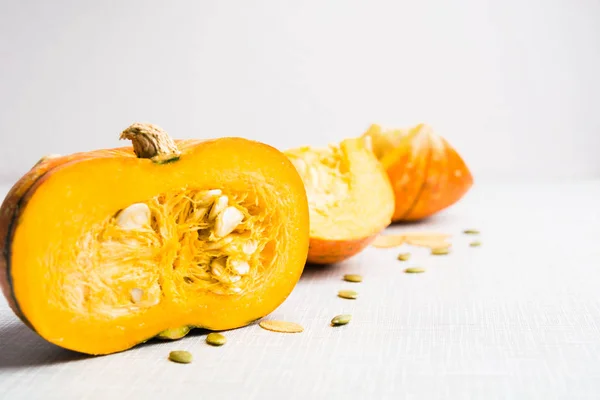 Fresh pumpkin over light background — Stock Photo, Image