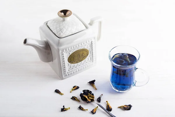 Pea blue tea of thailand with dry flowers