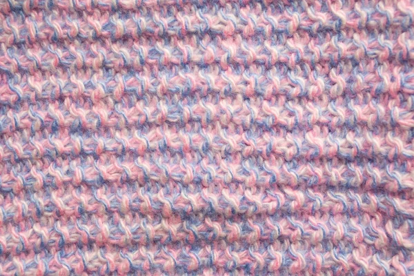 Różowa i niebieska wełna teksturowane tło wzoru. Materiał tekstylna powierzchnia odzieży — Zdjęcie stockowe