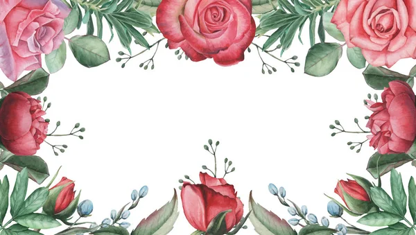 Ilustracja wektorowa akwarela połączenie uroczych kwiatów i liści na białym tle — Wektor stockowy