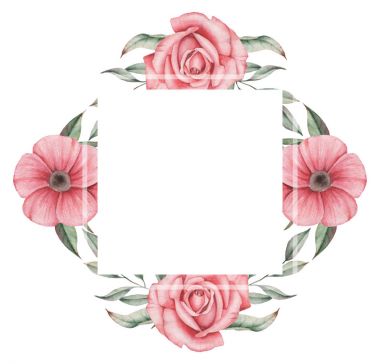 Çiçekler ve yapraklar, beyaz arka plan üzerinde izole suluboya büyüleyici kombinasyonu el boyalı, düğün, çerçeve, tırnak, desen, tebrik kartı, logo, Davetiyeler, yazı vb. için mükemmel