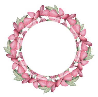 Çiçekler ve yapraklar, beyaz arka plan üzerinde izole suluboya büyüleyici kombinasyonu el boyalı, düğün, çerçeve, tırnak, desen, tebrik kartı, logo, Davetiyeler, yazı vb. için mükemmel