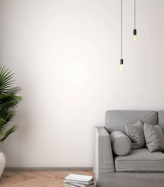 İç kısımda Mockup Poster, modern bir tasarımın 3B çizimi