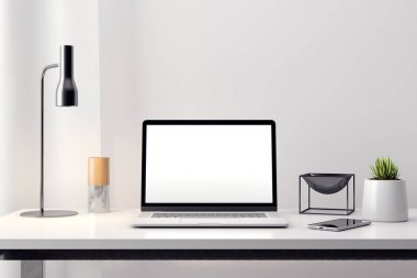 İç kısımda Mockup Poster, modern bir tasarımın 3B çizimi
