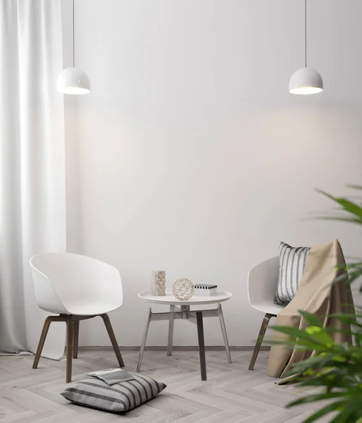 İç kısımda Mockup Poster, modern bir tasarımın 3B çizimi