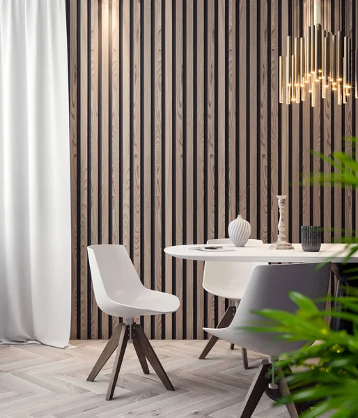 İç kısımda Mockup Poster, modern bir tasarımın 3B çizimi