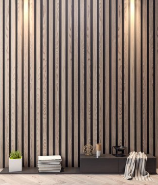 İç kısımda Mockup Poster, modern bir tasarımın 3B çizimi