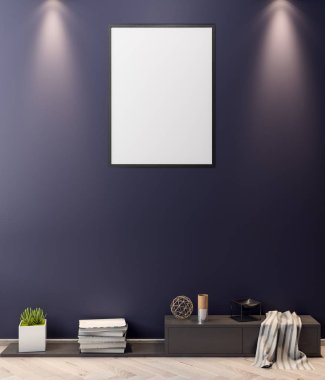 İç kısımda Mockup Poster, modern bir tasarımın 3B çizimi